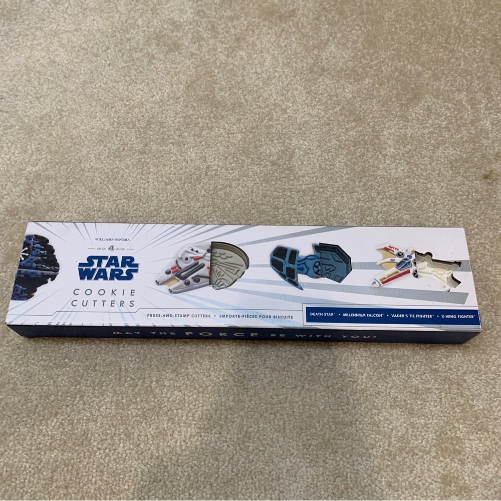 Star Wars Cookie Cutters Set of 4 Williams Sonoma Press Stamp Death Star X-Wing